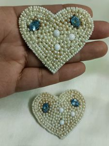 Off White Heart Earrings