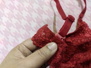 Red Net Bra
