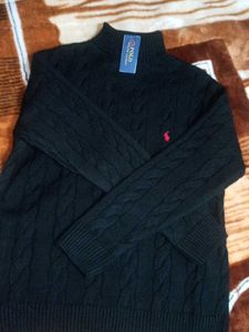 Men's Black Cable Knit Sweater