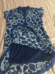 Blue Floral Print Tunic
