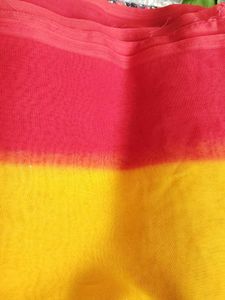 red and yellow saree