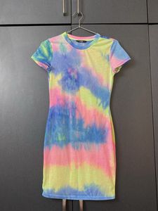 SHEIN Tie-Dye Bodycon Mini Dress