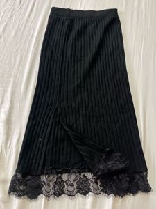 black lace long skirt