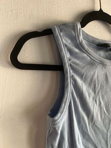 Light Blue Ribbed Tank Top