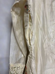 Embroidered Cream lace kurti with trouser
