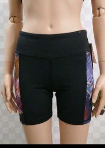 (400)Tropical Print Athletic Shorts
