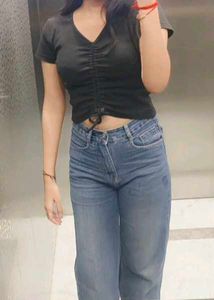 Ruched V-Neck Crop Top