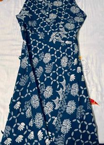 Elegant Navy Blue Printed Kurta