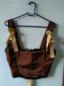 Brown Satin Blouse