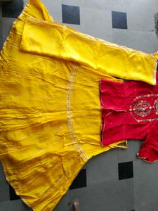 Bright Yellow & Red Indian Suit Set