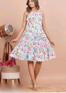 Boho Floral Print Summer Dress