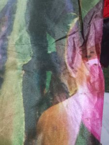 Beautiful Lotus Print velvet  bed sheet with pillo