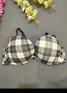 Chic Plaid Padded Bra