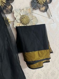 Elegant Black &amp; Gold Lehenga Set