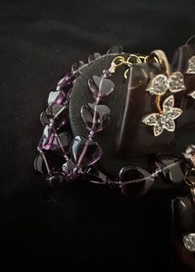 Stunning Amethyst &amp; Diamond Necklace Set