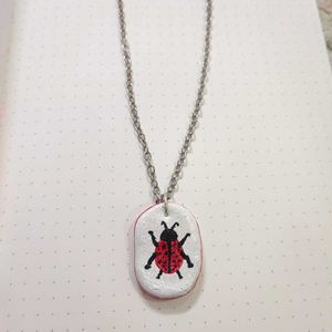 Boho Ladybug Necklace 𖦹 *٭  𓆣 🐞🪵𓆣٭ * 𖦹