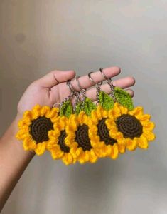 Handmade Crochet Sunflower Keychain🌻