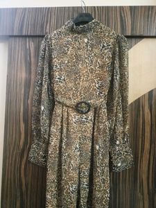 Leopard Print Jumpsuit with Belt