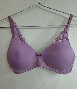 Lace Trimmed Purple Bra