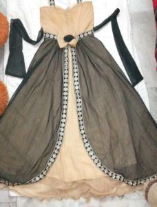 Elegant Black &amp; Beige Gown