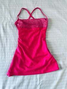 Vibrant Pink Lace Trim Camisole