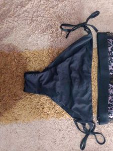 Leopard Print Lace Trim Bikini Set