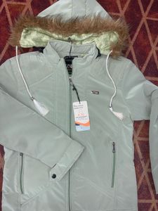 Stylish Light Green Hooded Jacket