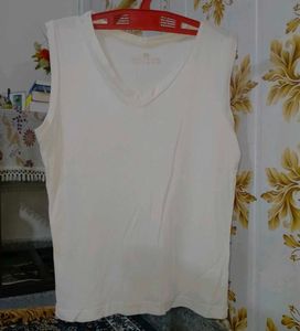 White V-Neck Sleeveless Top
