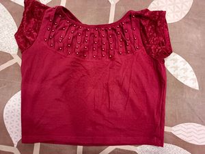 Beautiful Maroon Slip On Blouse