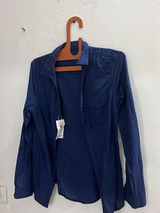 women Navy Blue Casual Shirt