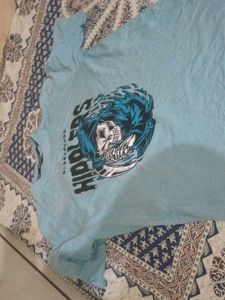 Light Blue Grim Reaper Graphic T-Shirt