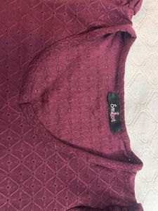 cute Korean crop top with puff sleeves