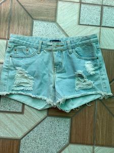 Distressed Denim Shorts