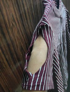 Maroon Striped Top