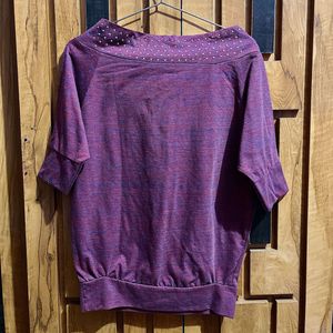 Sparkly Boat Neck Top💜(H&M)