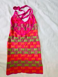 Colorful Checkered Mini Dress