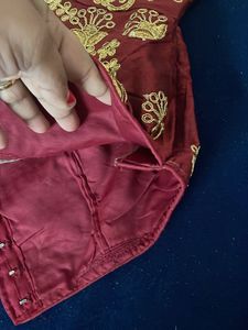 Embroidered Maroon Blouse