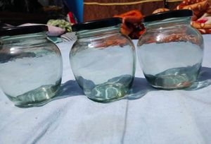 Set of 3 Glass Jars with Lids