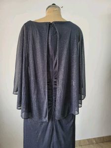 Elegant Gray Shimmering Maxi Dress