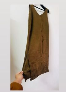 Olive Winter One Piece Woollen Dress