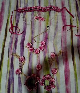 Baby Pink Floral Jewellery Set for Women