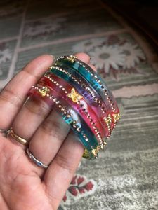 Crystal jelly Bangles never used
