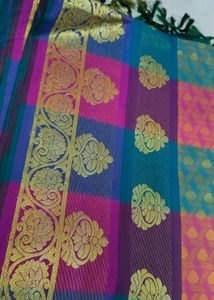 Colorful Checked Weave Saree
