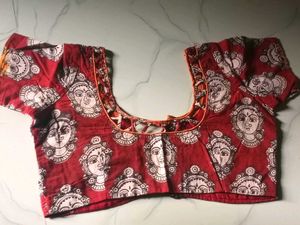 GentlyUsed Red EthnicBlouse withFacePrint - 36" B