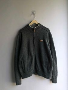 Men's Grey Zip-Up  Sweater
