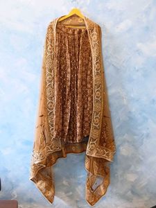 Elegant Brown Lehenga with heavy Dupatta