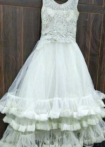 Off-white Flared Party Wear Gown