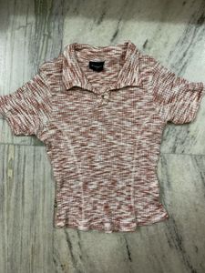 Cute Collared Knit Top