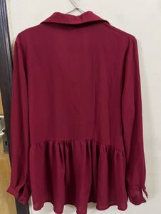 Maroon Peplum Top