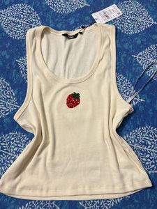 Butter yellow beaded 🍓 top
